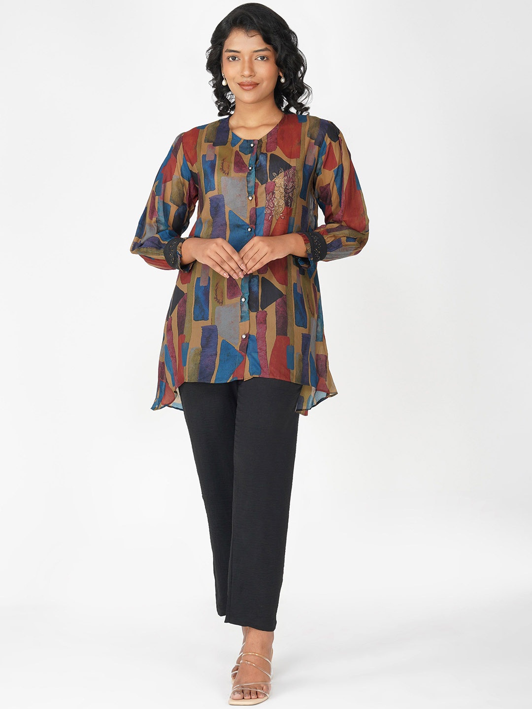 

Bindigasm Geometric Printed Tunic & Trousers, Mustard