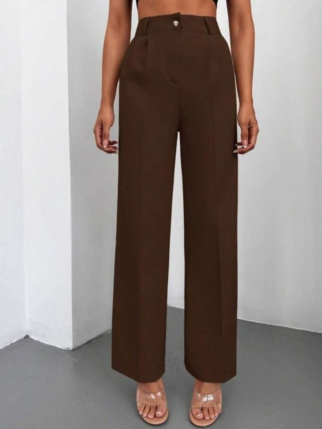 

BROADSTAR Women Pleated Korean Pants, Tan