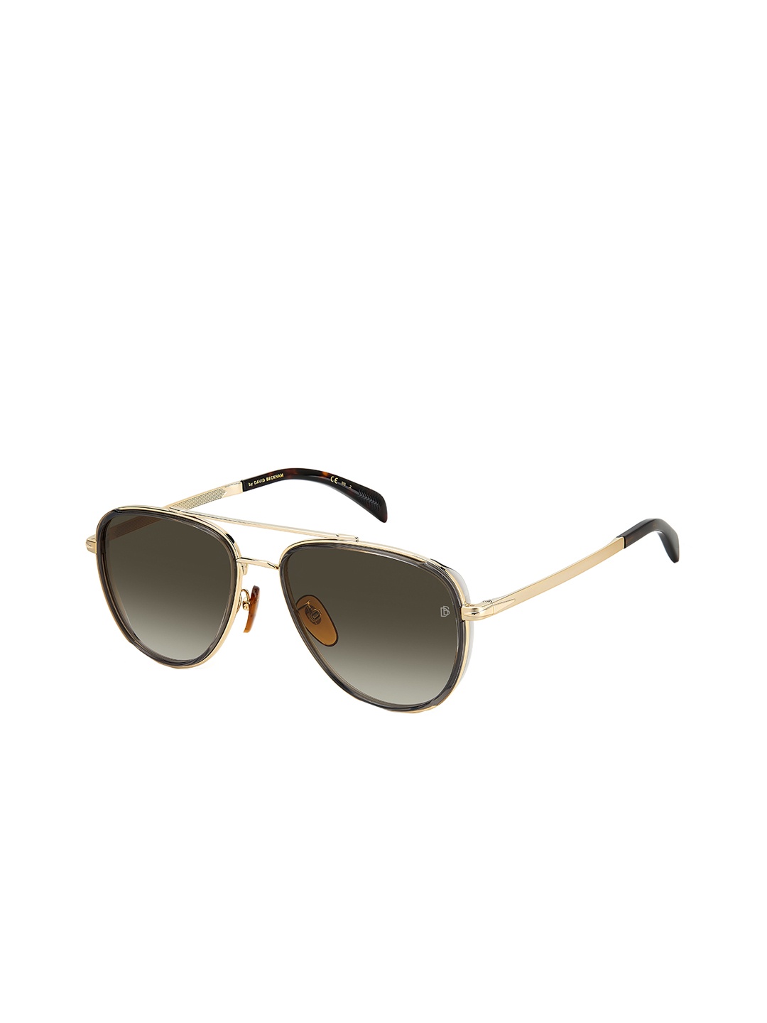 

DAVID BECKHAM Men Aviator Sunglasses with UV Protected Lens, Brown