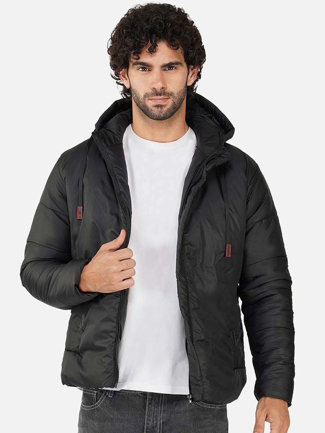 

BAESD Men Hooded Solid Casual Puffer Jacket, Black