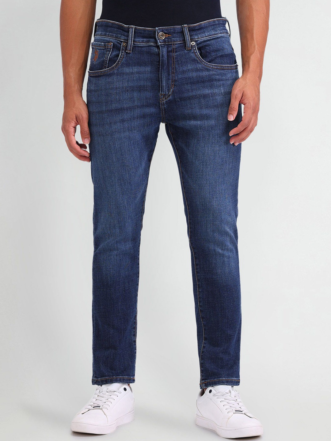 

U.S. Polo Assn. Denim Co. Men Tapered Fit Heavy Fade Stretchable Jeans, Blue