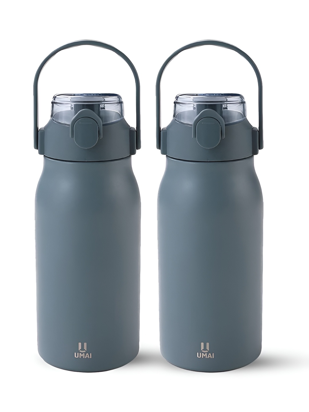 

UMAI Blue 2 Pieces Stainless Steel Solid Double Wall Vacuum Water Bottles-1 L