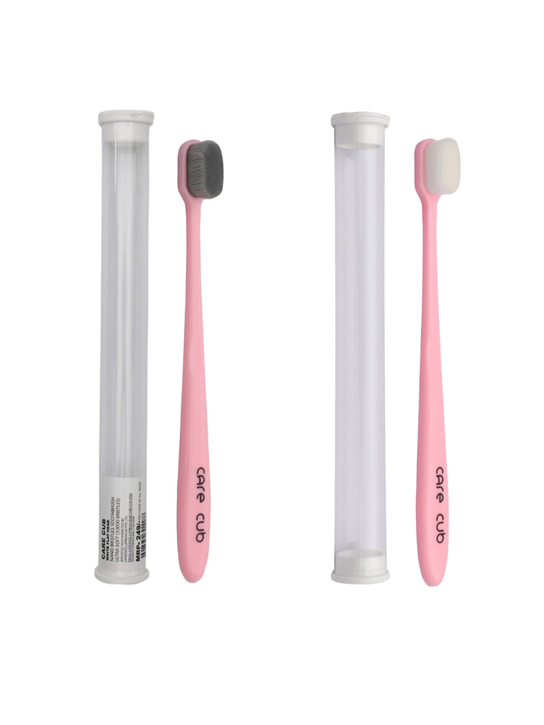 

CARE CUB Set Of 2 Flat Ultra Soft Nano Bristles Toothbrush - Pink