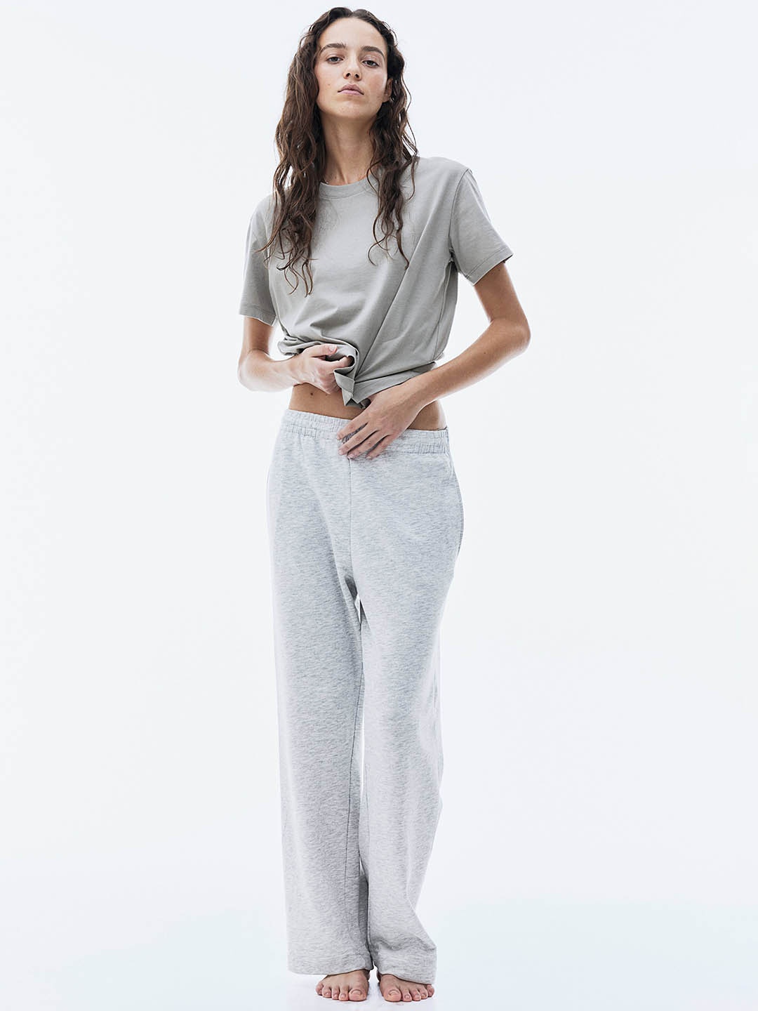 

H&M Women Trousers Leggings, Grey