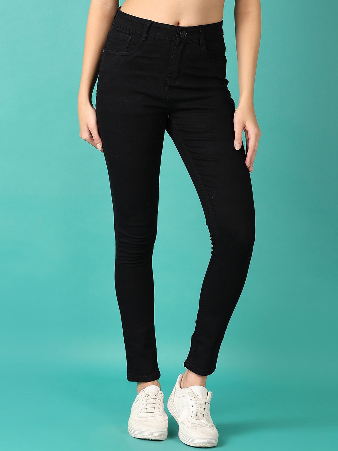

V-Mart Women Skinny Fit High-Rise Highly Distressed Stretchable Jeans, Black