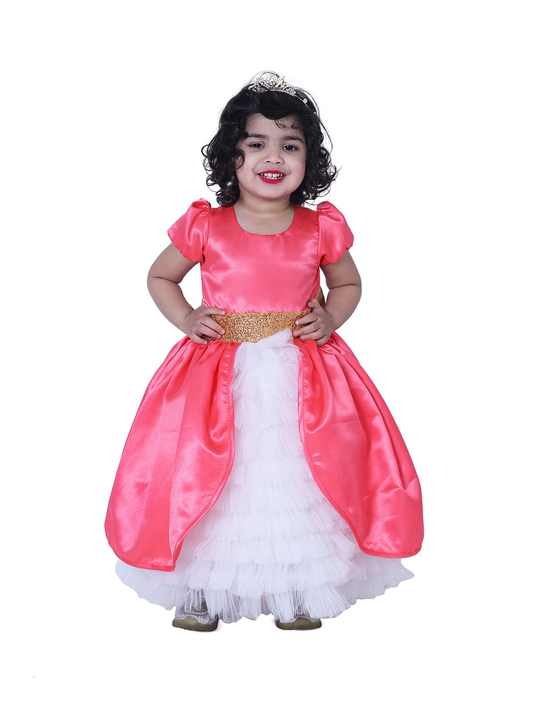 

Wish little Girls Net A-Line Maxi Dress, Coral