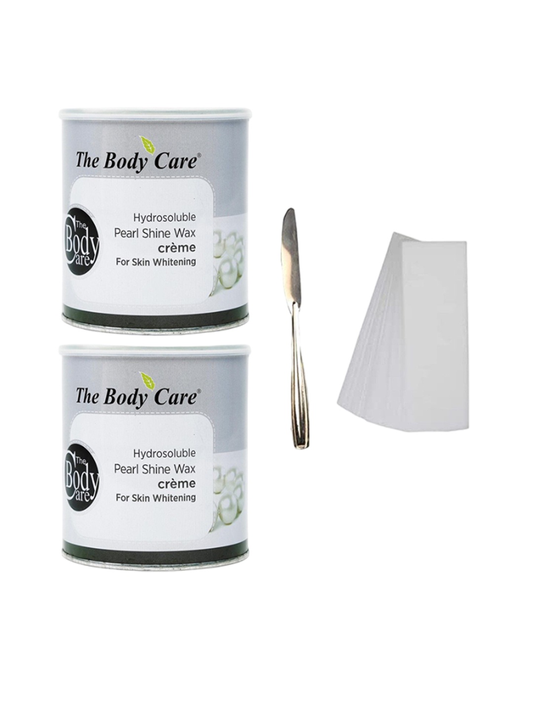 

The Body Care Set Of 2 Pearl Shine Wax With Stripes For Skin Whitening - 700g Each, White