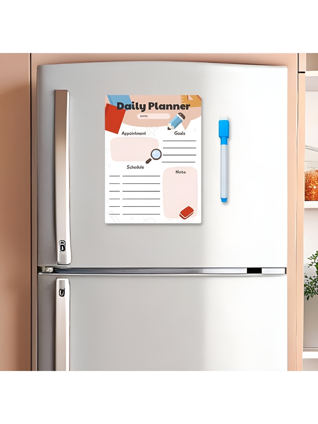 

CVANU White Printed Decorative Fridge Magnet