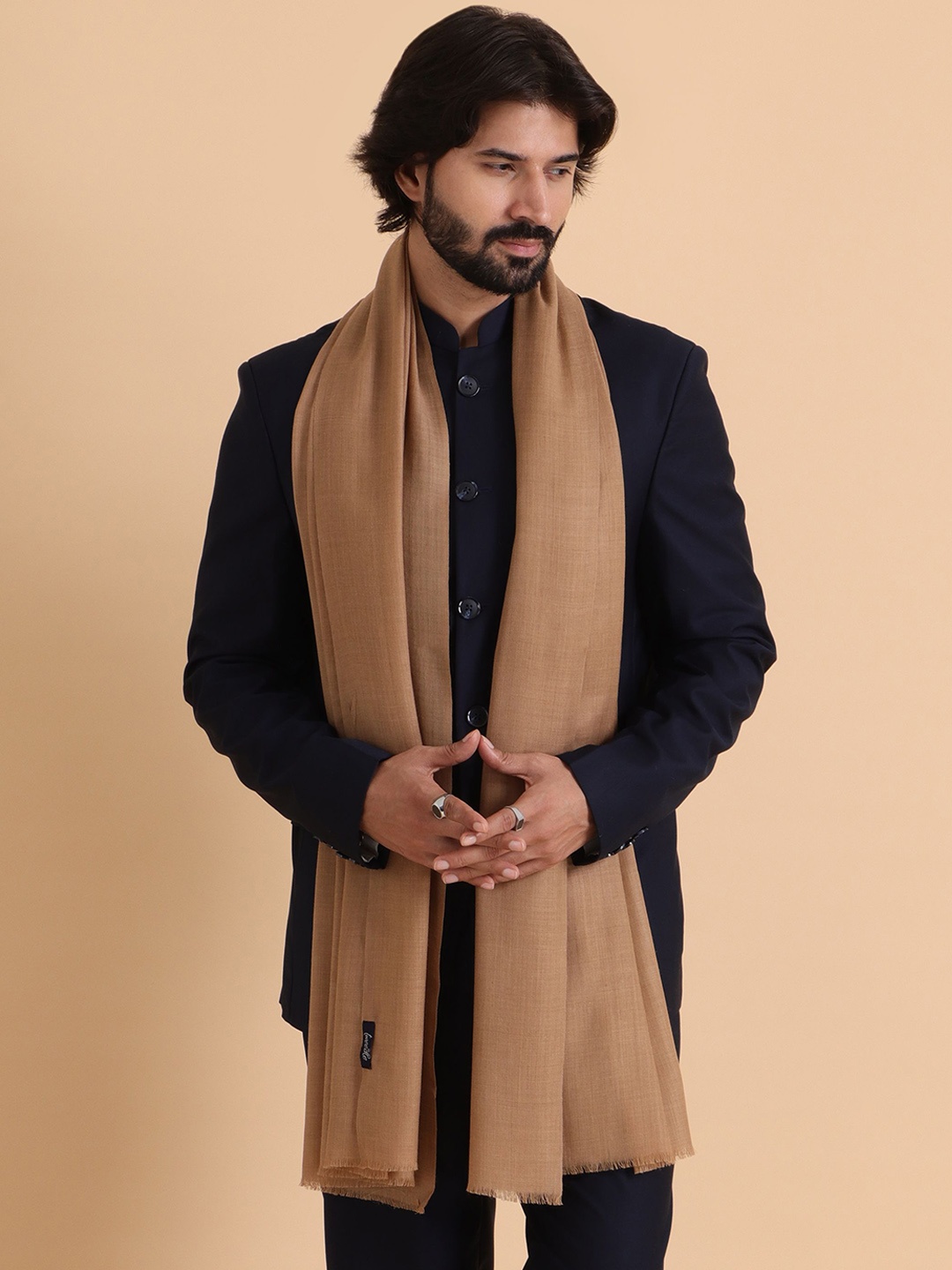 

Tweedle Men Merino Wool Mufflers, Beige