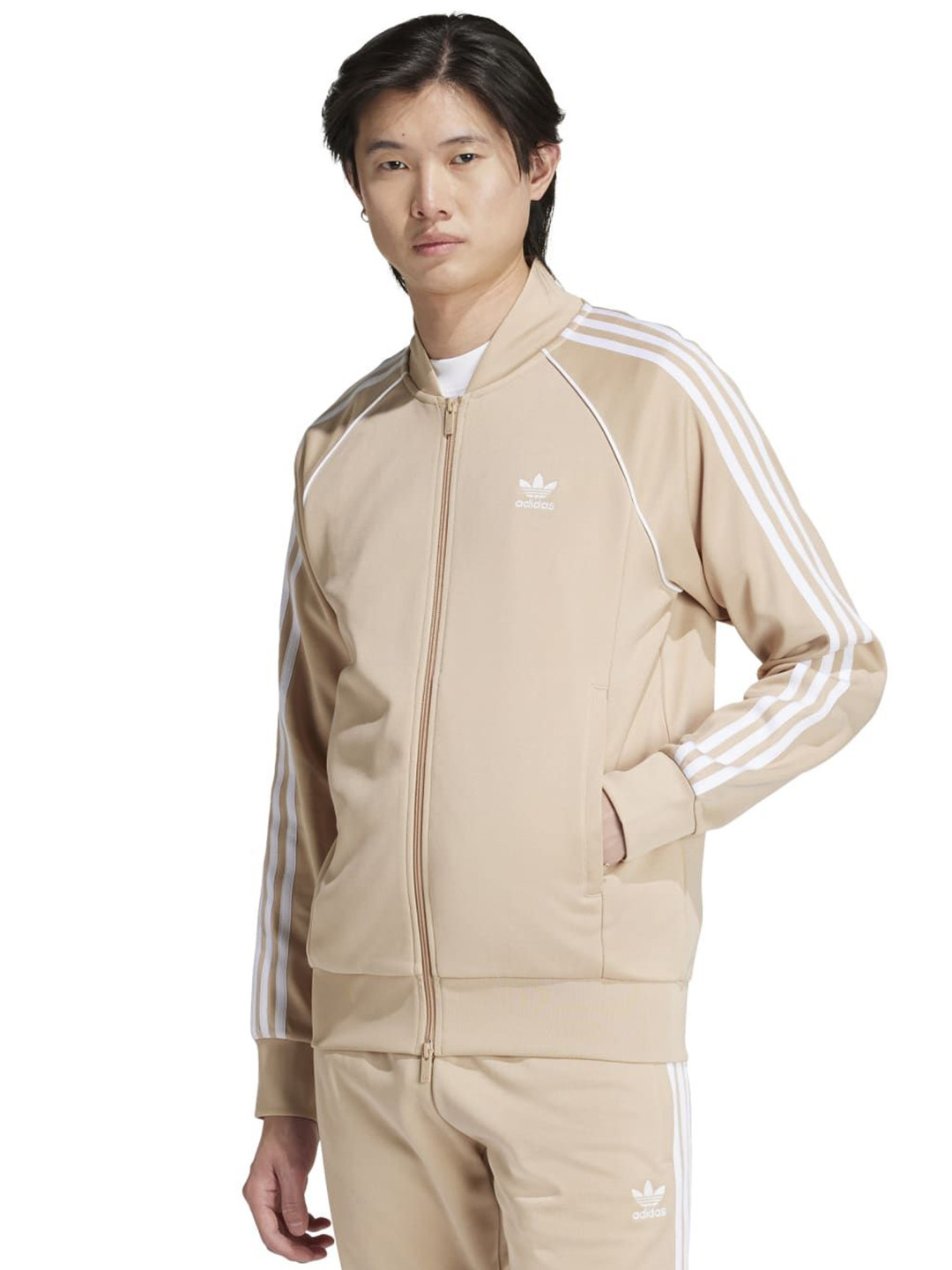 

ADIDAS Originals Men High Neck Applique Slim Fit T-shirt, Beige