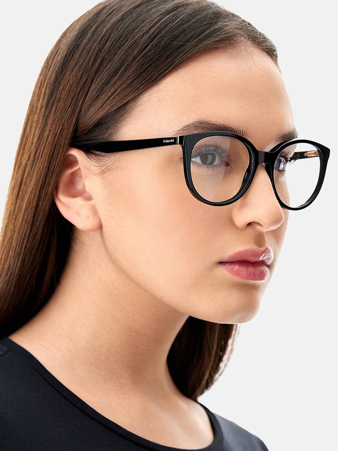 

Polaroid Women Full Rim Round Frames, Black