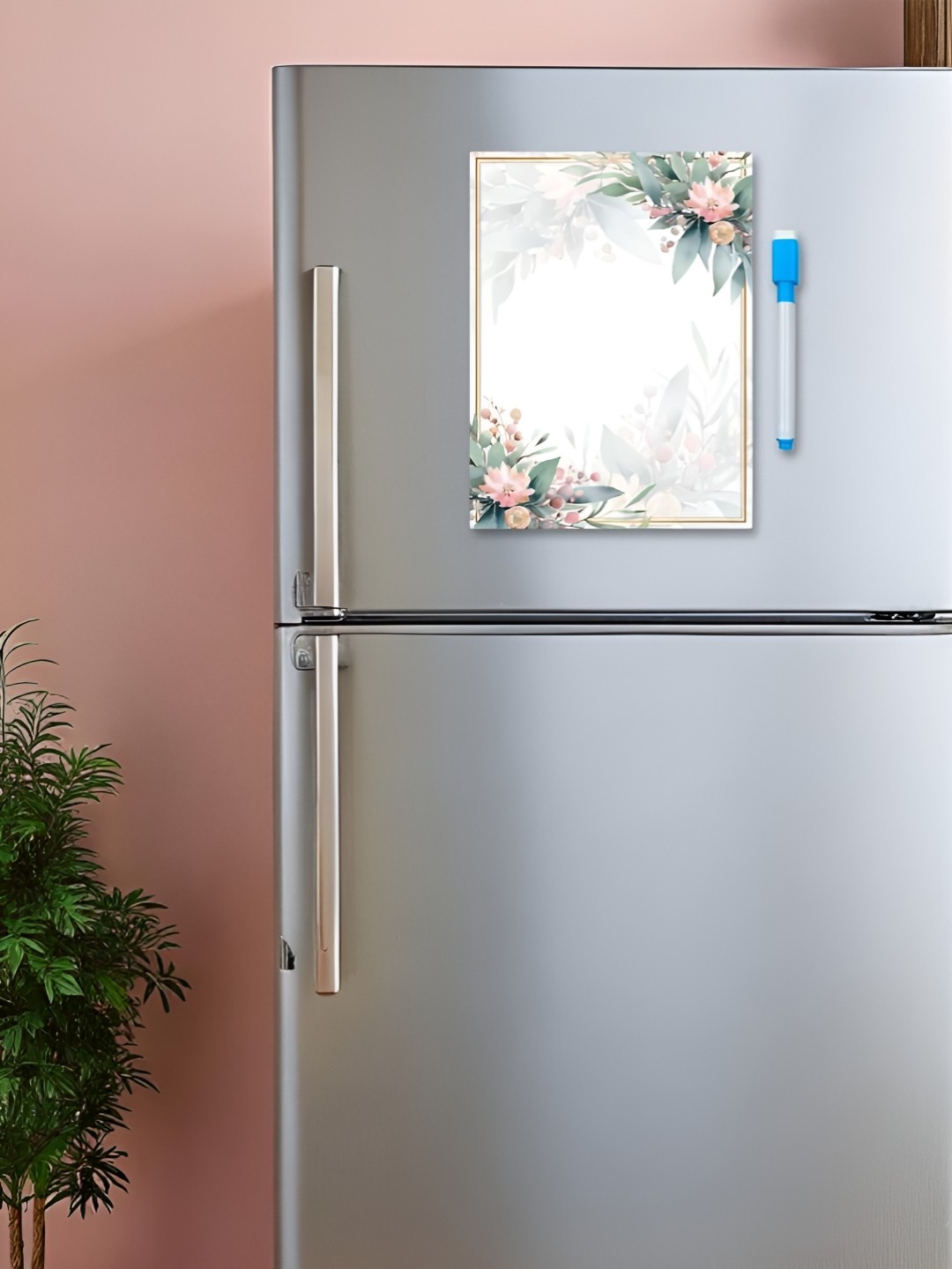 

CVANU White & Green Printed Fridge Magnetic Sticker
