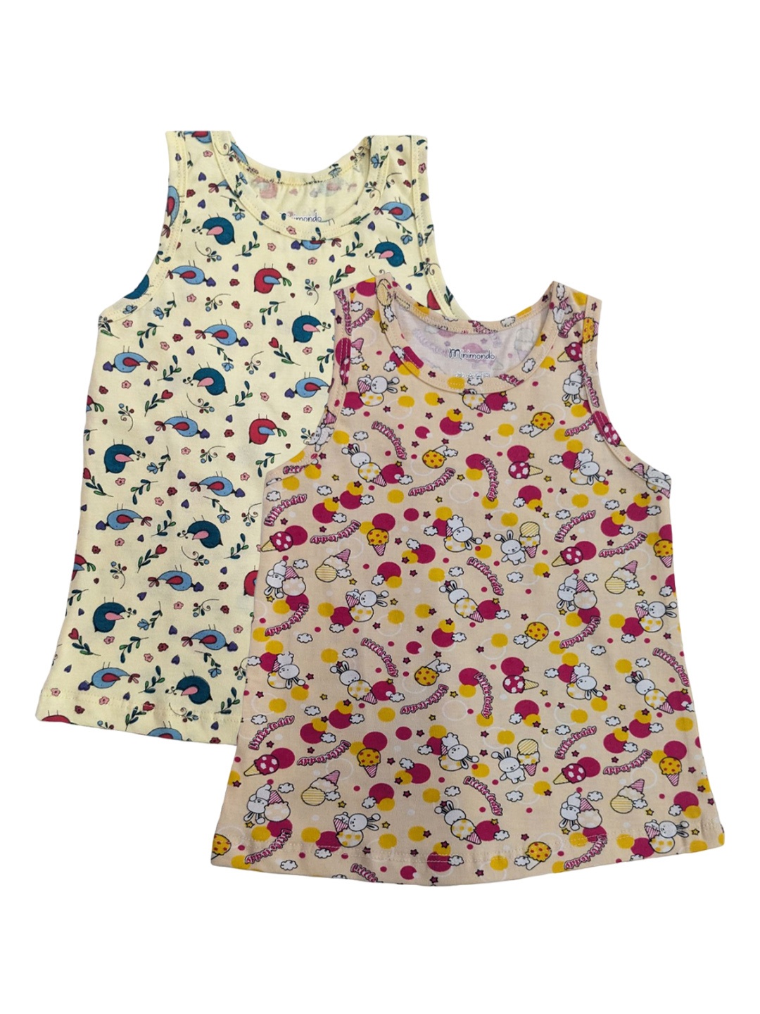 

Zoom Minimondo Girls Pack Of 3 Cotton Assorted Jhabla Vests