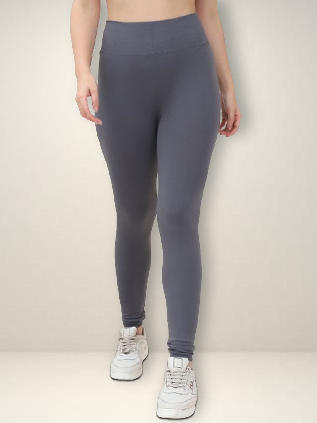 

Jinfo Women Ankle Length High-Waist Tights, Grey