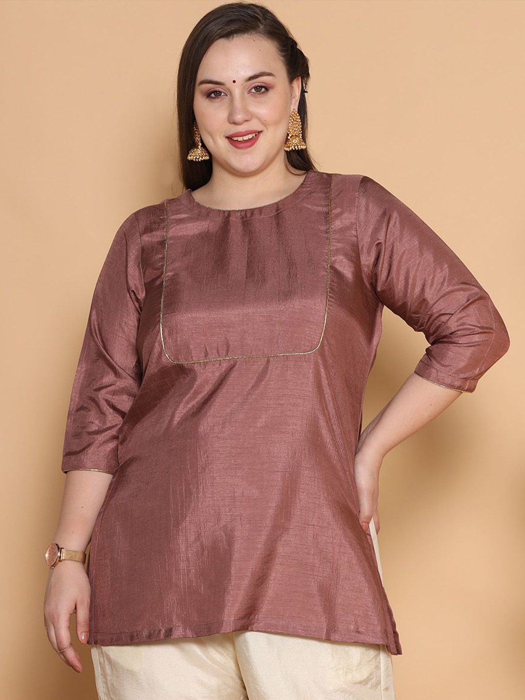 

LetsDressUp Women Plus Size Longline Top, Mauve