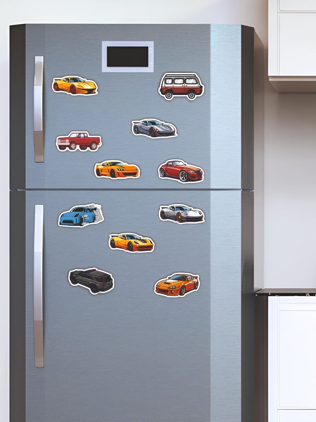 

CVANU 34Pcs Red & Green Printed Fridge Magnetic Sticker