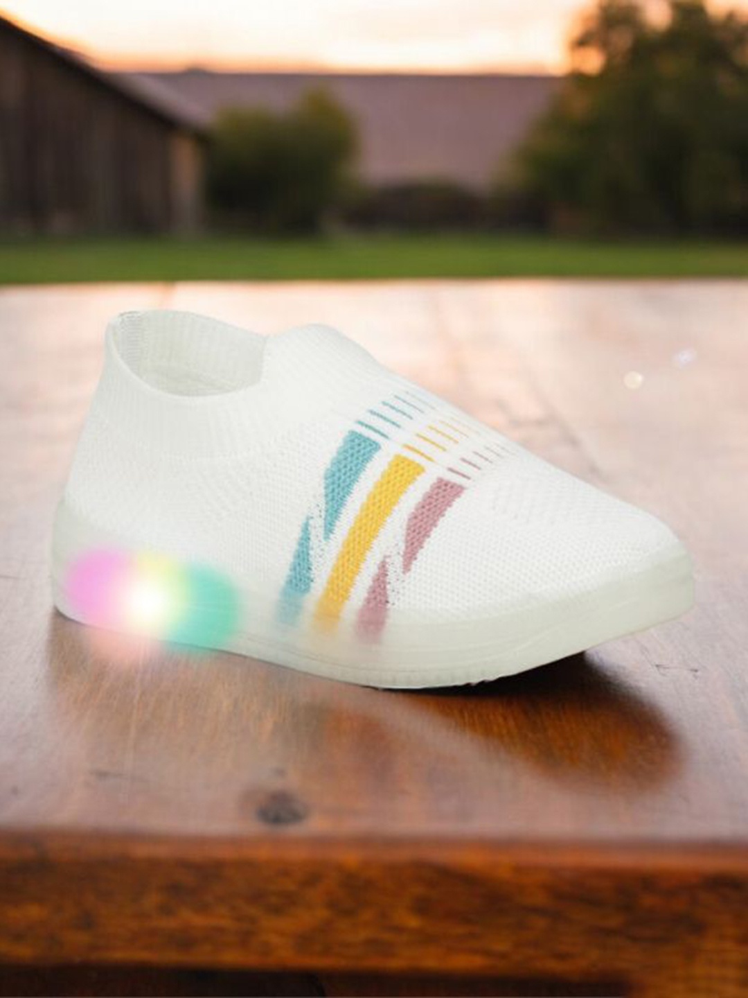 

Lil Lollipop Kids Printed Slip-On Sneakers, White