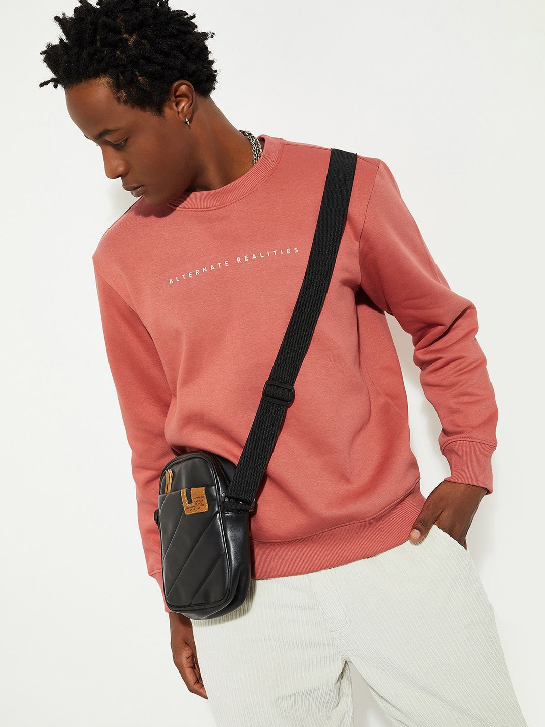 

Max Urb_N Men Typographic Printed Sweatshirt, Orange