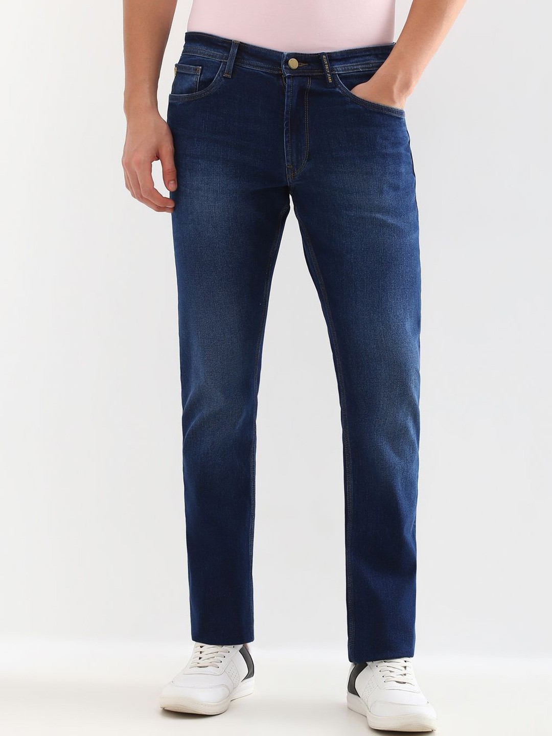 

Allen Solly Men Mid-Rise Relaxed Fit Heavy Fade Jeans, Navy blue