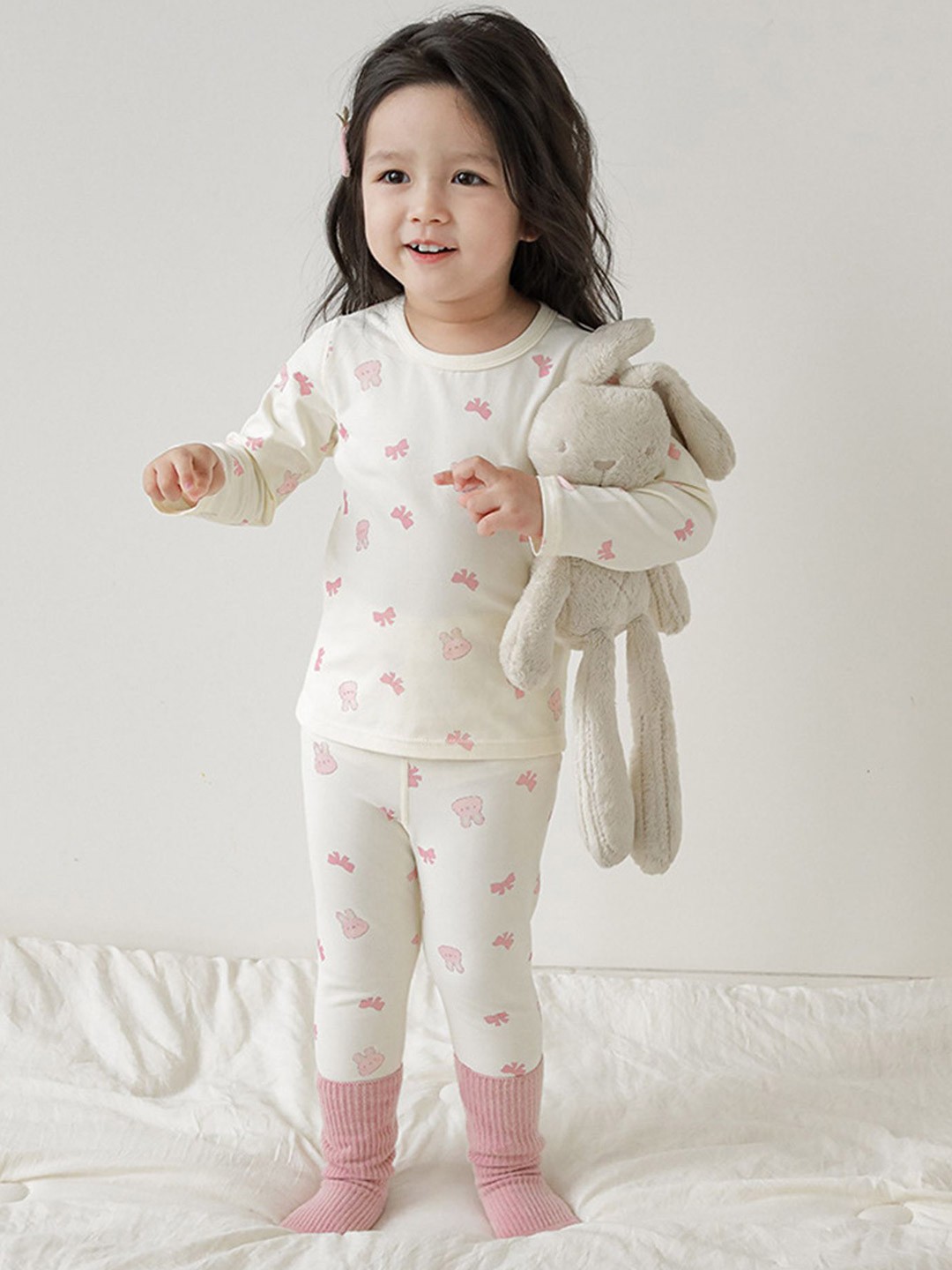 

LULU & SKY Girls Cartoon Characters Printed Round Neck Maxi Nightdress, Pink