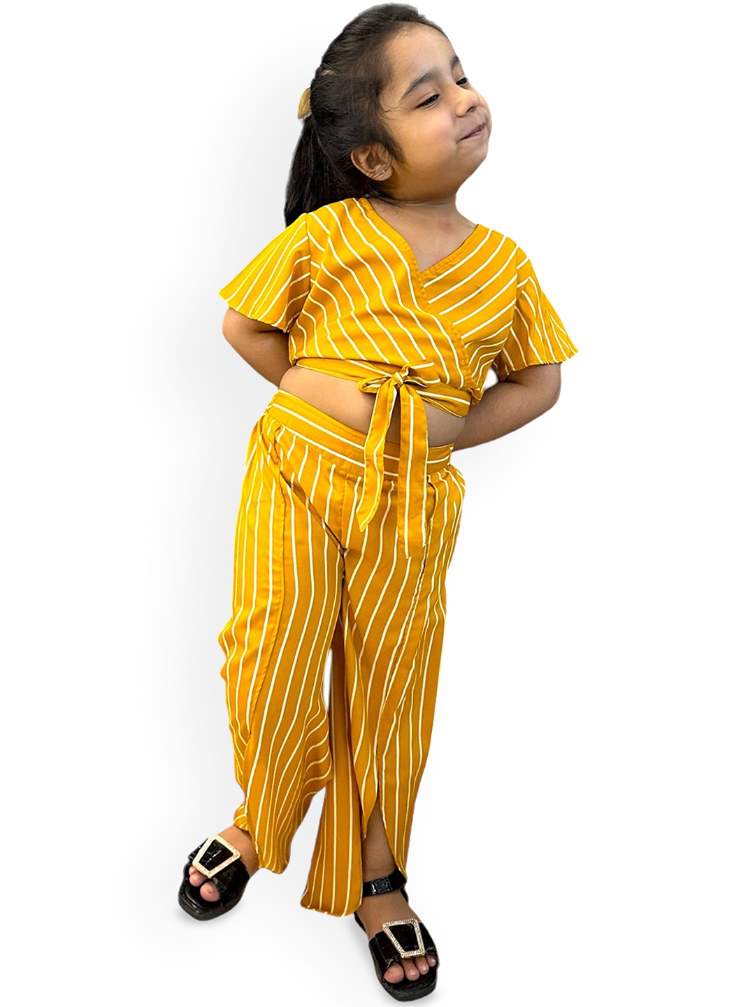 

Samsara Couture Striped Top with Trousers, Yellow