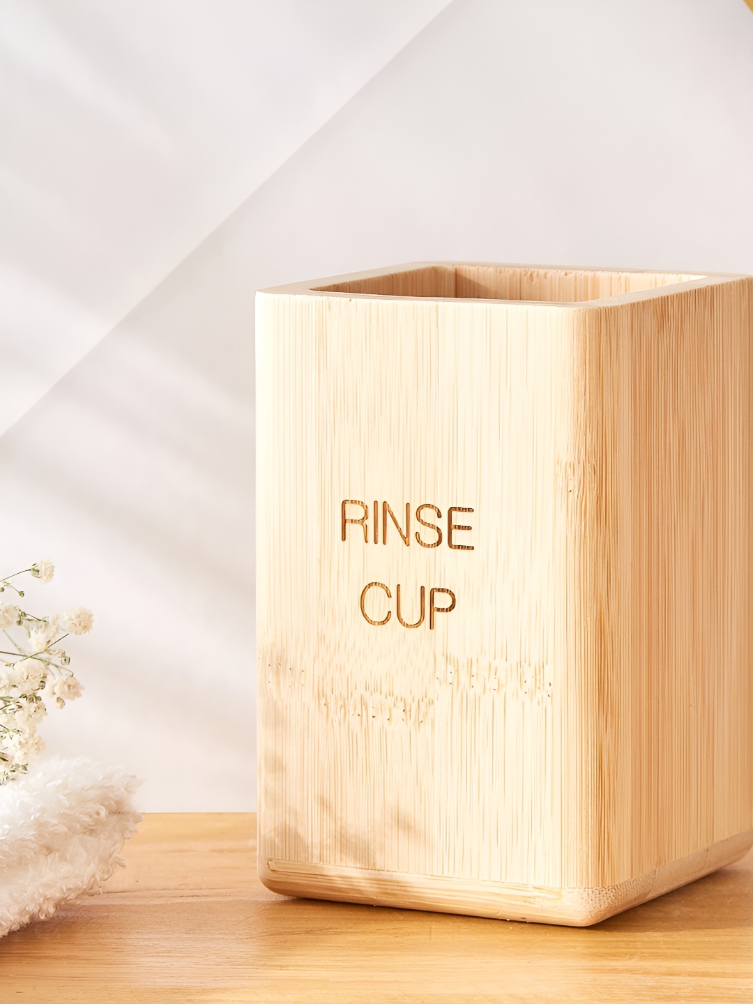 

Home Centre Brown Solid Wood Tooth Brush Holder
