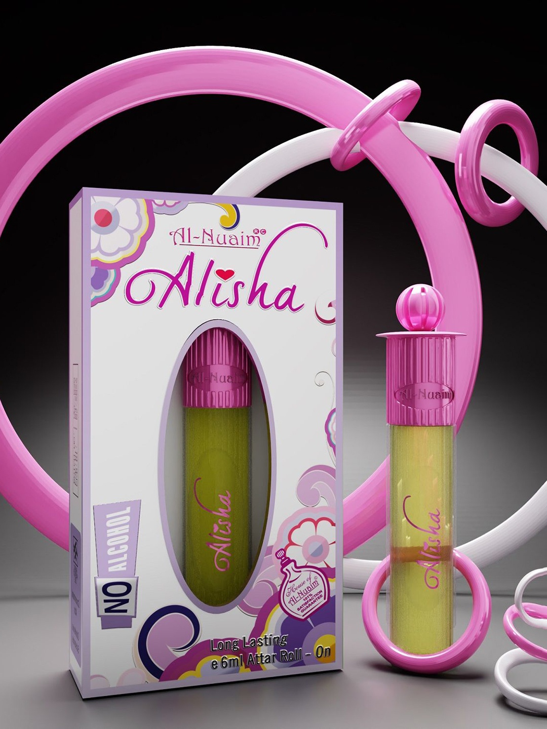 

Al-Nuaim Silver Series Alisha Alcohol Free Long Lasting Attar Roll-On - 6 ml, Pink
