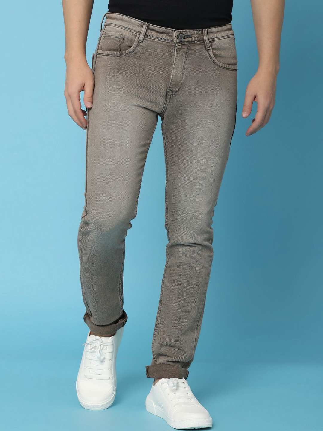 

V-Mart Men Heavy Fade Stretchable Jeans, Beige