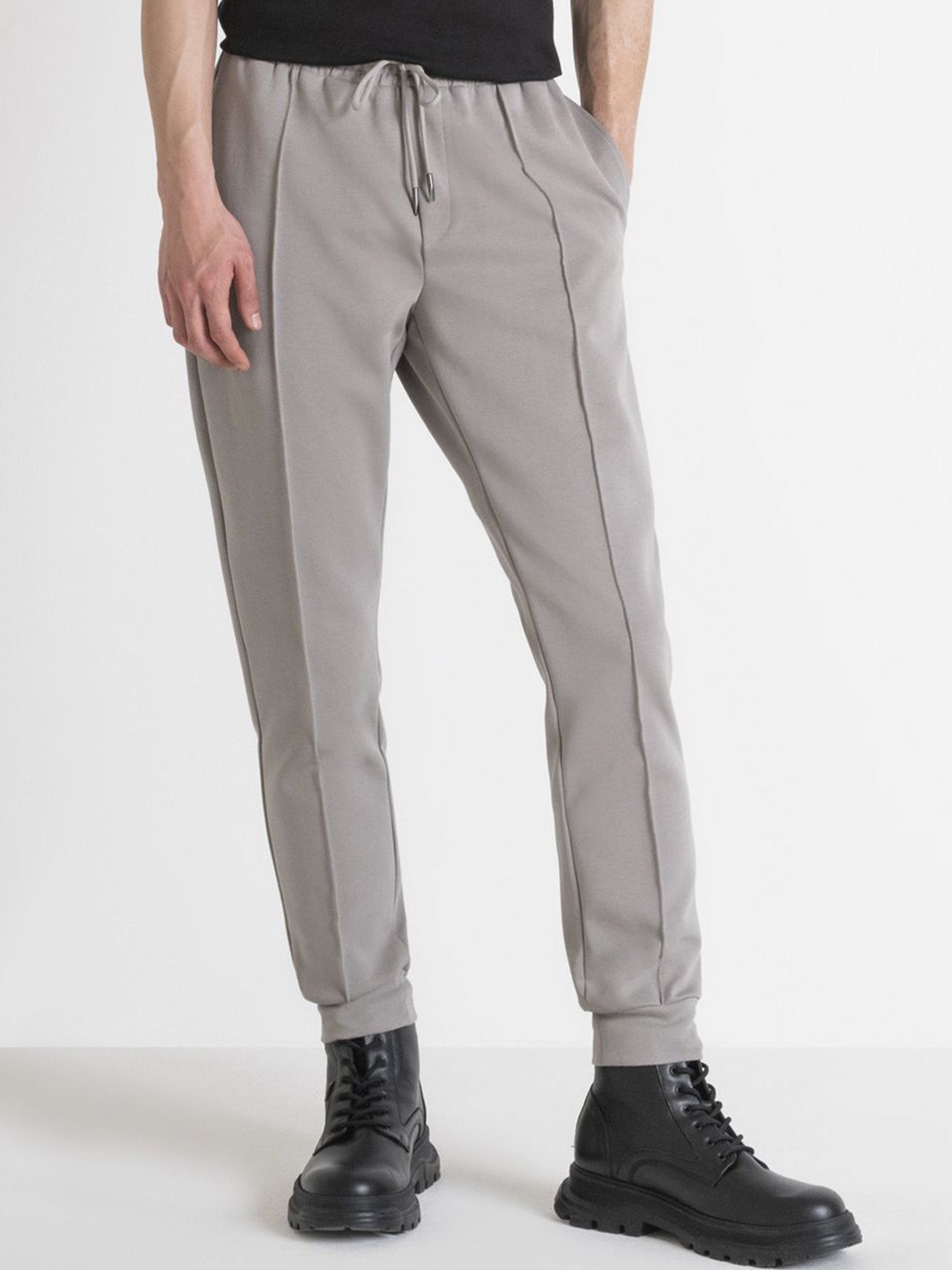 

Antony Morato Men Mid Rise Jogger Track Pants, Grey