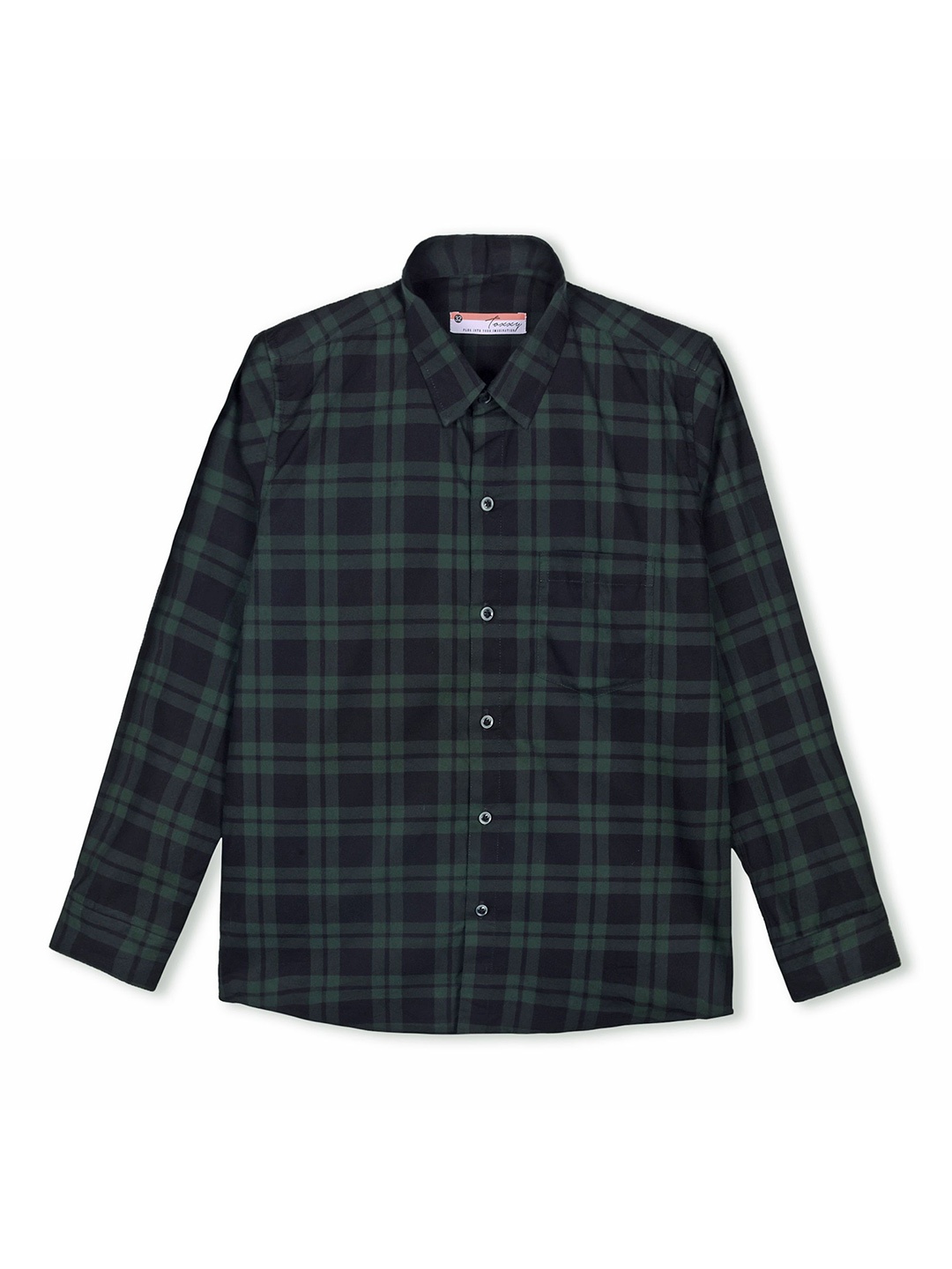 

BAESD Boys Gingham Checks Opaque Checked Casual Shirt, Green