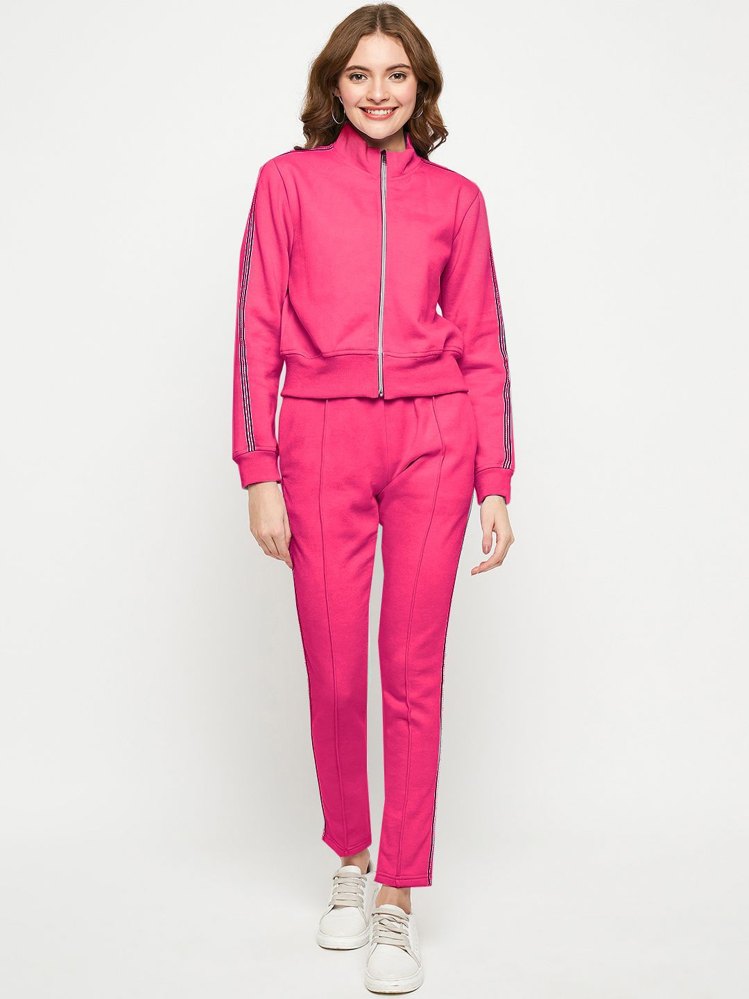 

BRINNS Women Mock Collar Tracksuits, Magenta