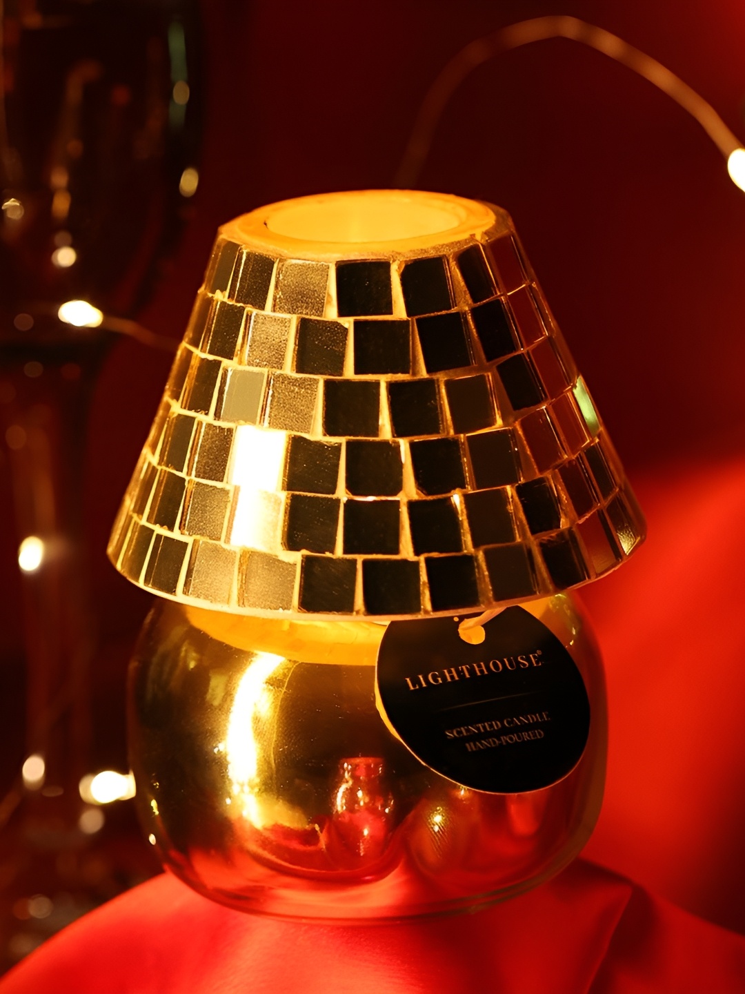 

LIGHTHOUSE CANDLE Gold-Toned Single Disco Vibes Lead-Free Wick Lamp Scented