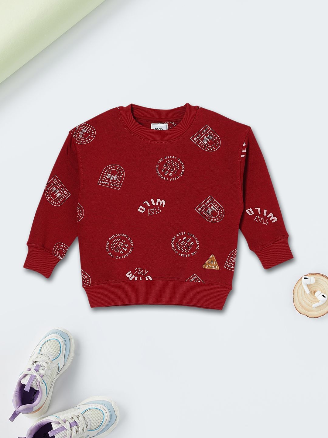

max Boys Printed Sweatshirt, Orange