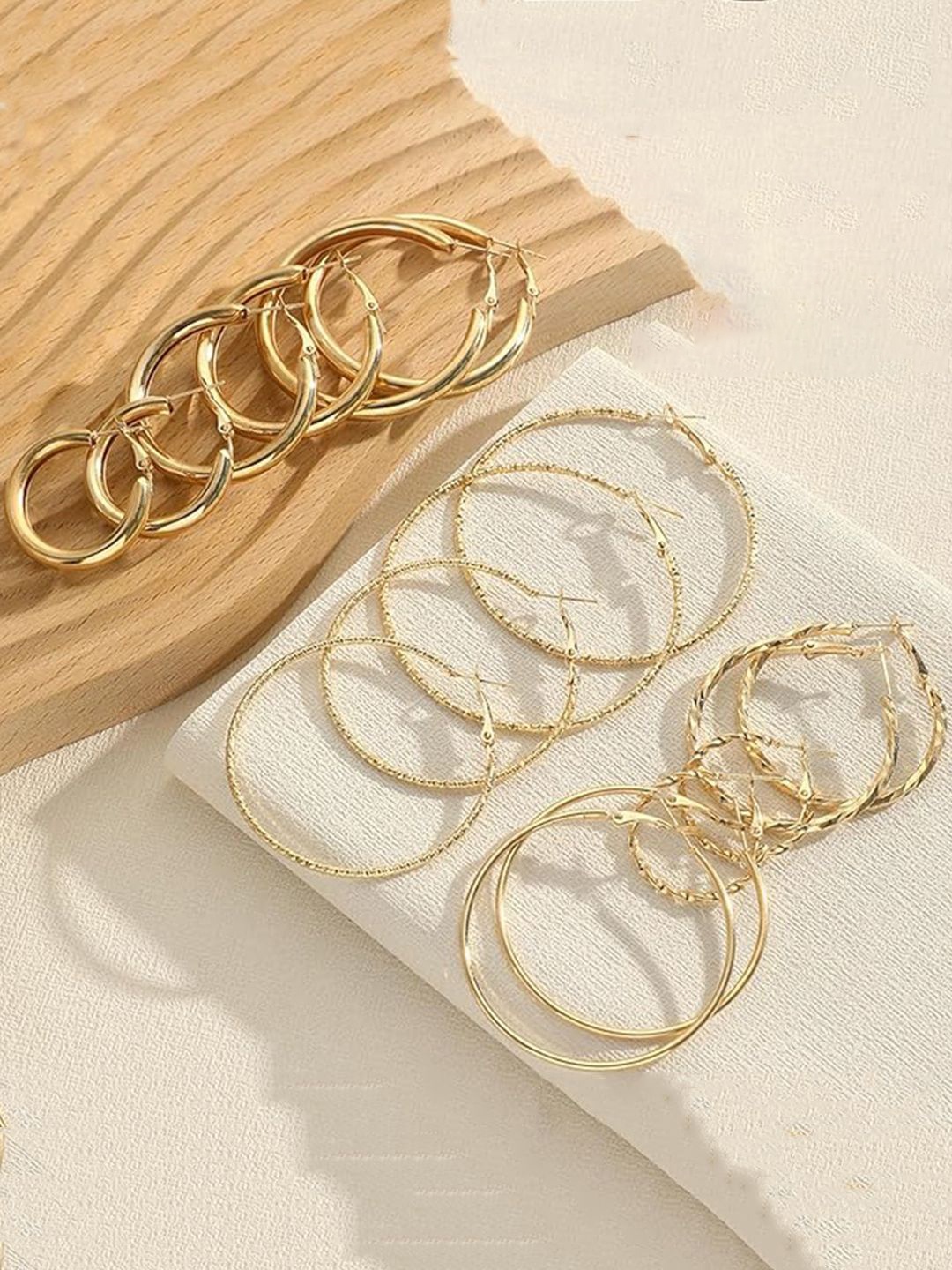 

Estele Set Of 8 Gold-Plated Circular Hoop Earrings