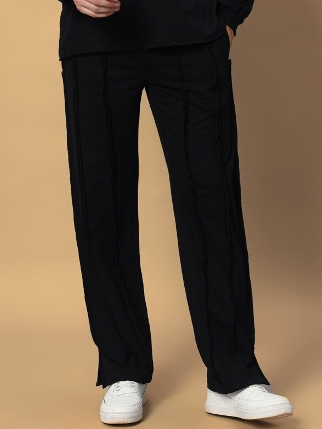 

WEARDUDS Men Mid-Rise Track Pants, Black