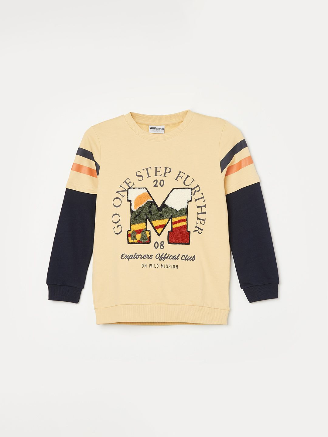

Fame Forever by Lifestyle Boys Cotton Graphic Printed Sweatshirt, Beige