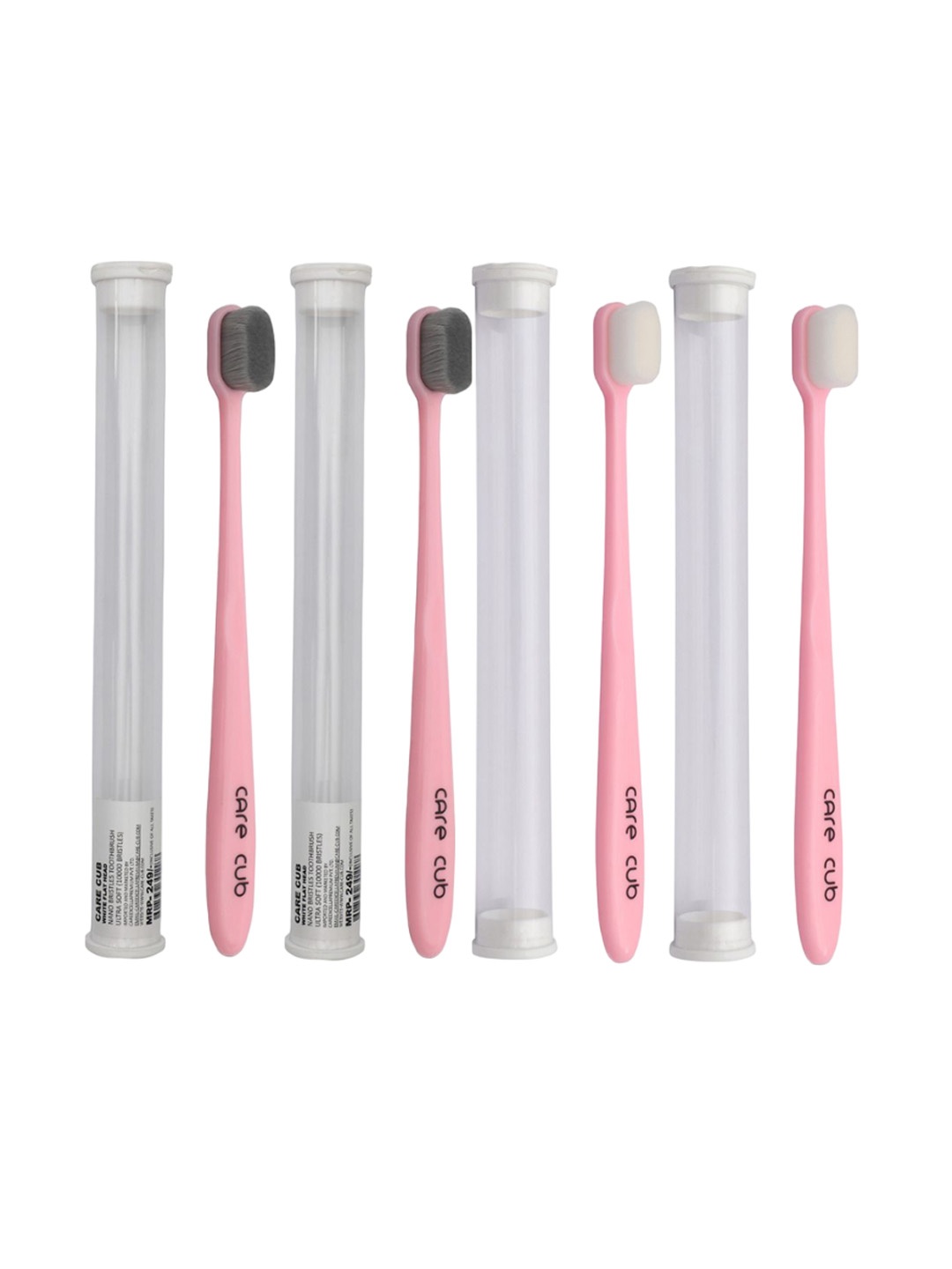 

CARE CUB Set Of 4 Flat Ultra Soft Nano Bristles Toothbrush - Pink