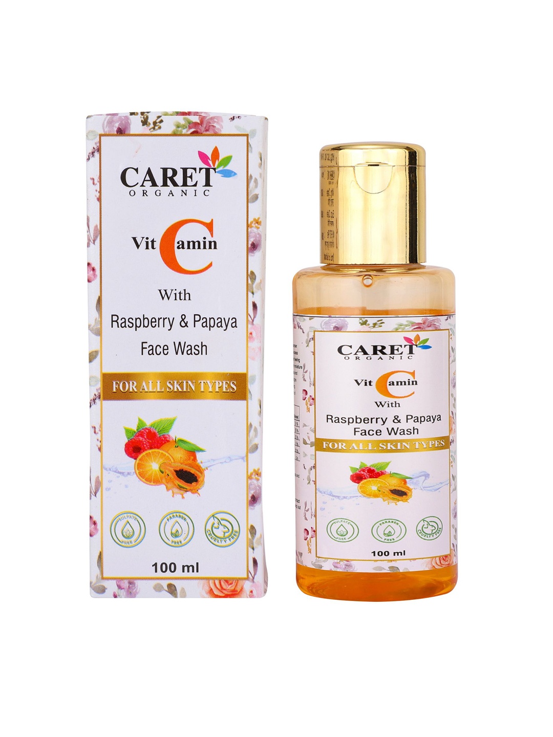 

CARET ORGANIC Vitamin C With Raspberry & Papaya Face Wash - 100 ml, White