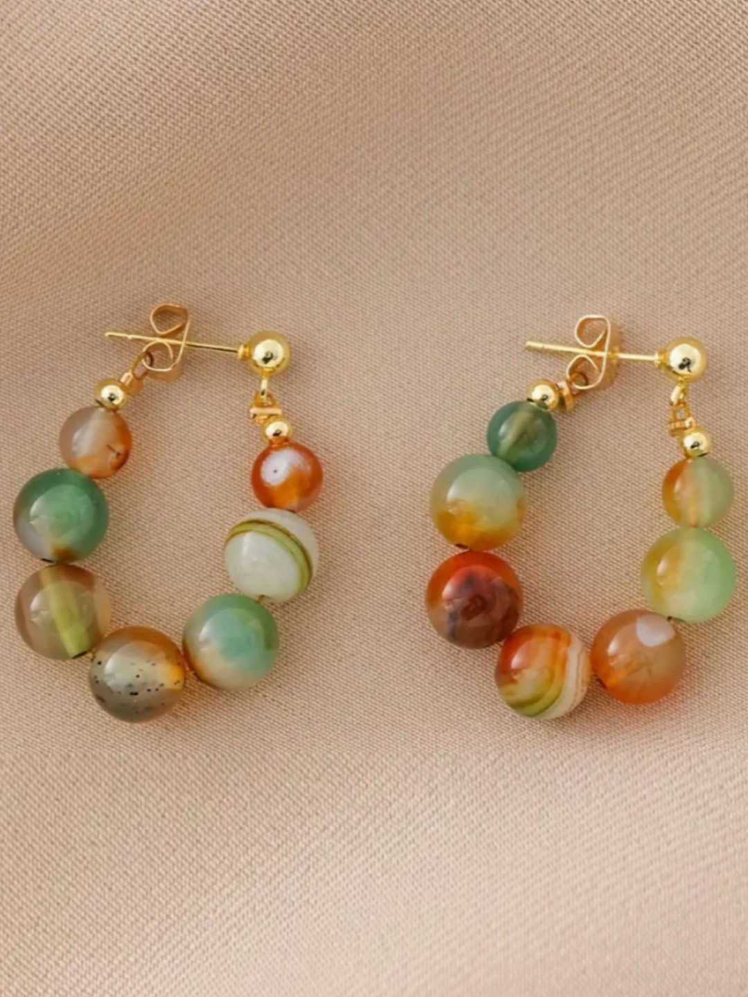 

SUBHAGALANKAR Circular Hoop Earrings, Green