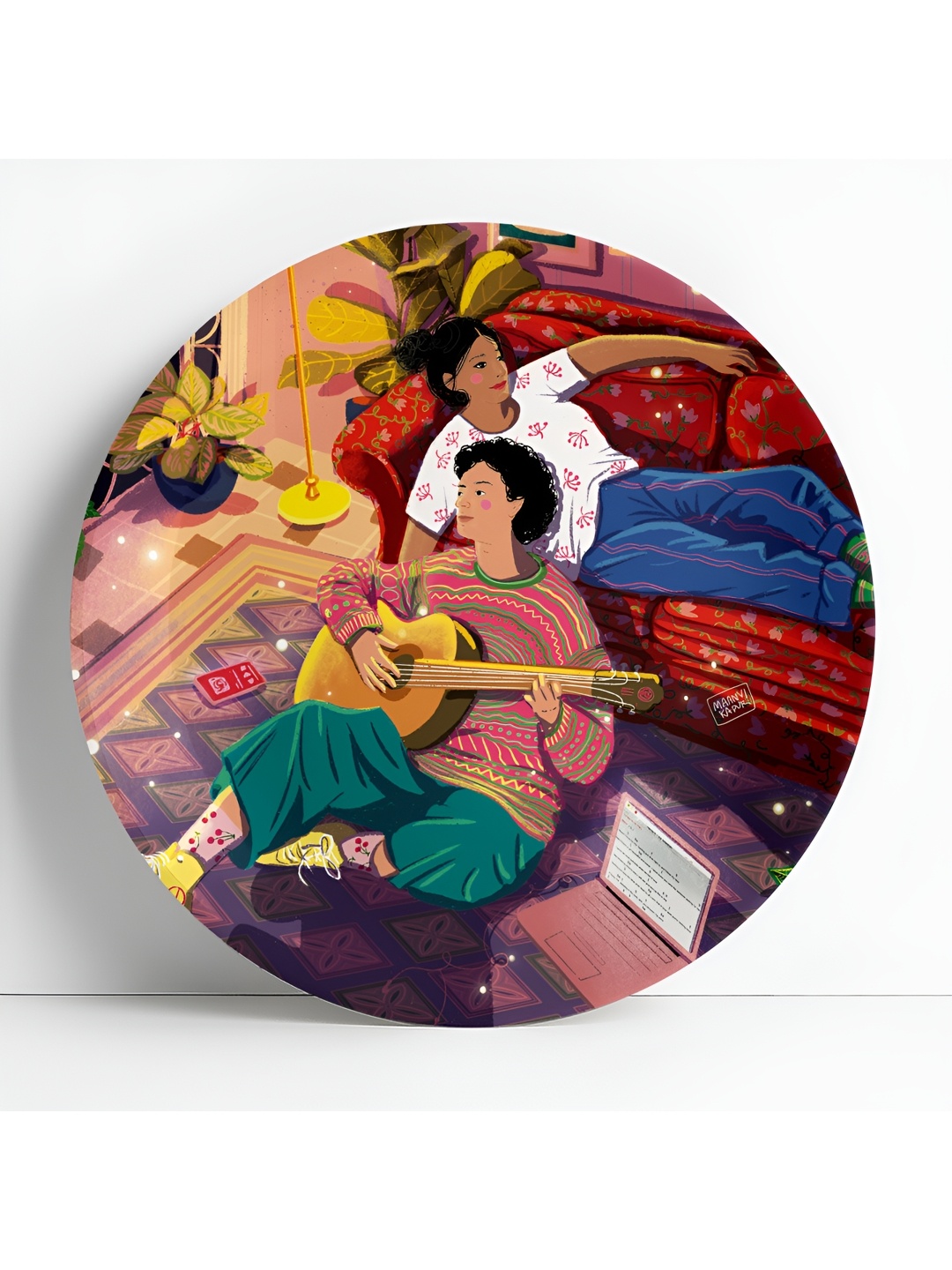 

The Plated Project Brown & Yellow Ceramic Wall Plate Decor
