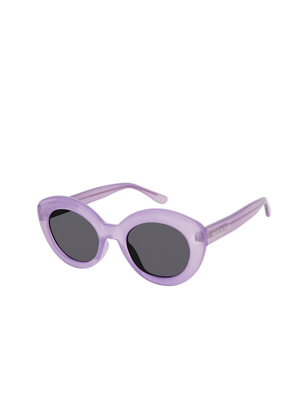 

PRIVE REVAUX Women UV Protected Lens Round Sunglasses 20631378950M9-LILAC, Black