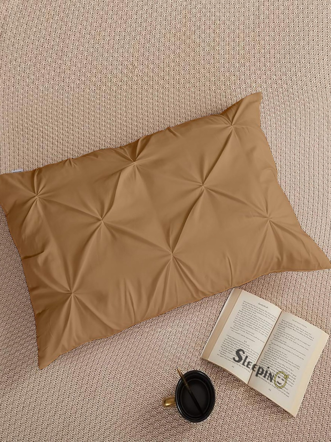 

Sleepino Beige 2 Pieces Solid Linen Rectangle Pillow Covers