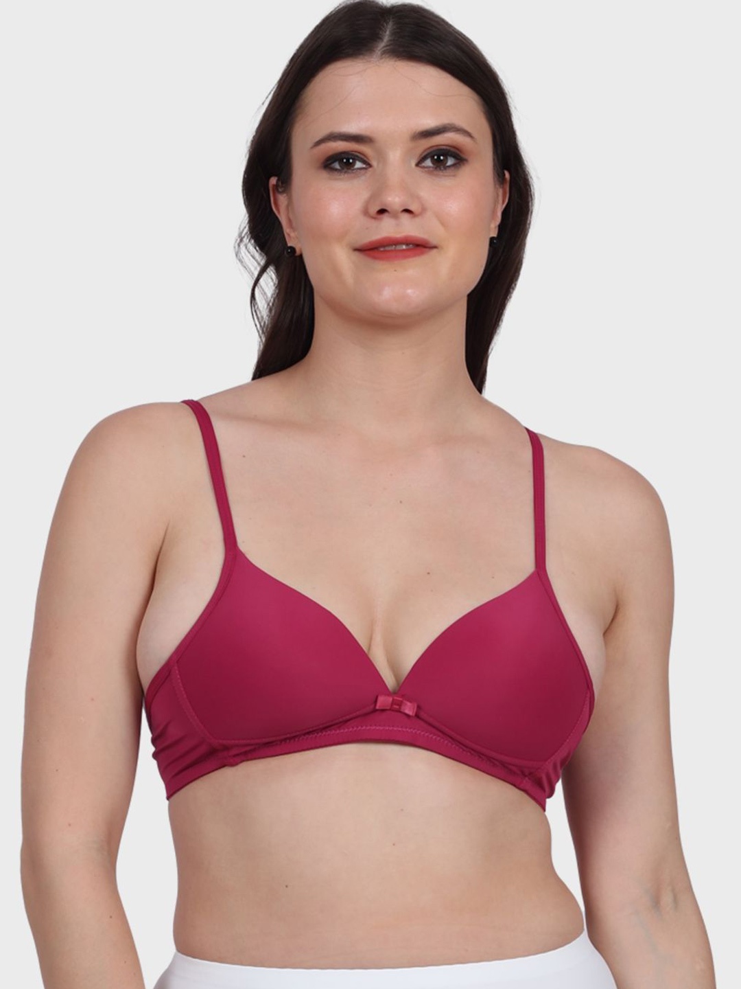 

Luella Women Deep V Neckline Medium Coverage Lightly Padded Bra, Maroon