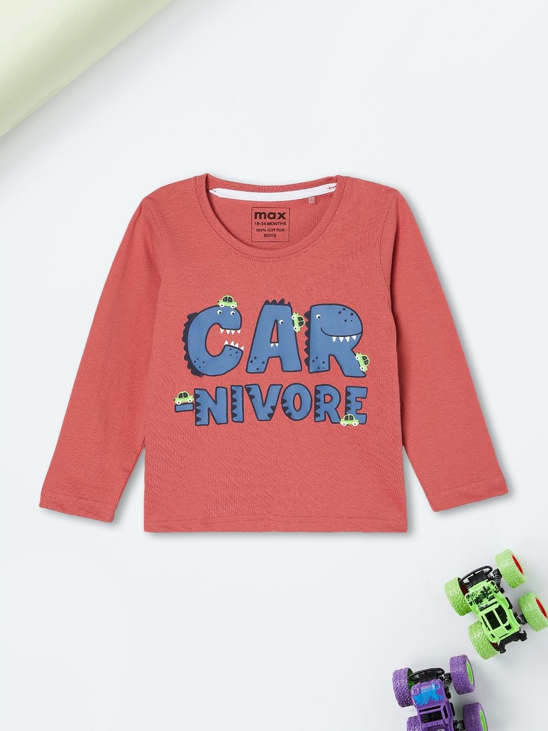

max Boys Garfield Typography Printed Round Neck Cotton T-shirt, Nude