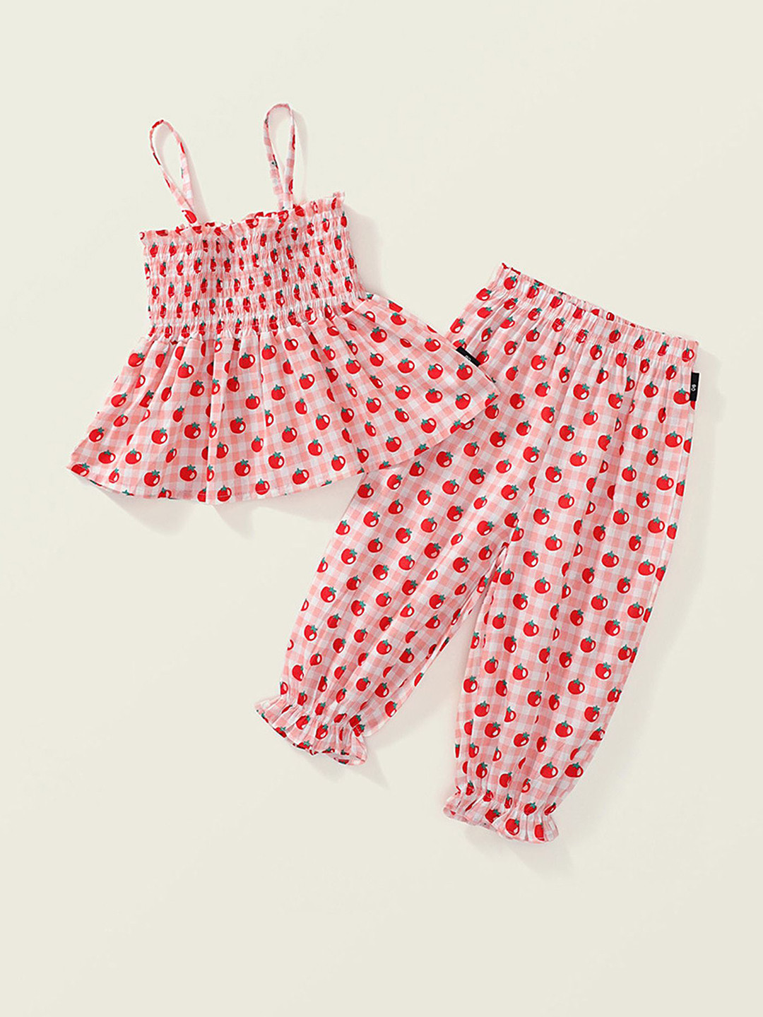 

LULU & SKY Girls Printed Top with Trousers, Pink