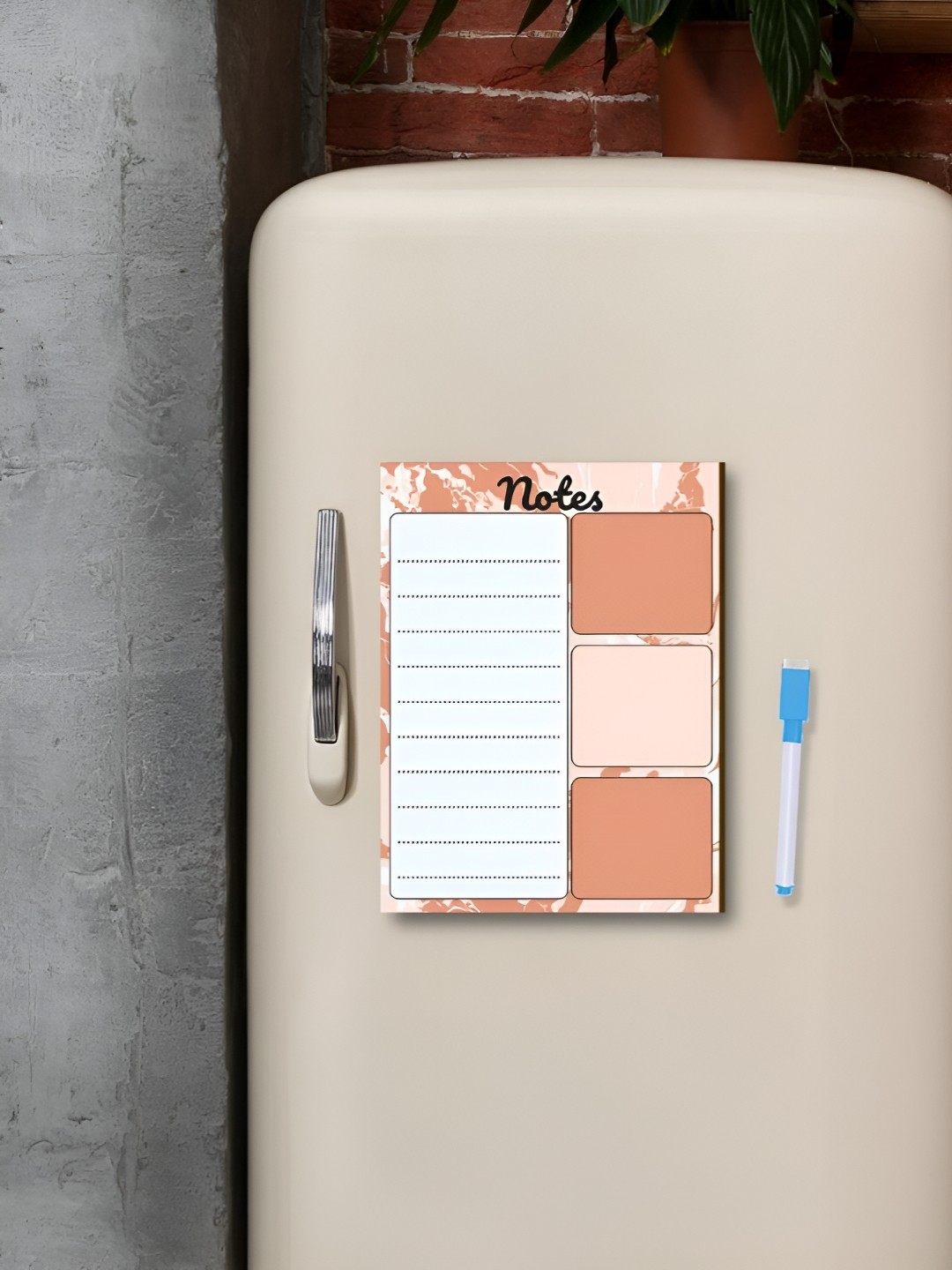 

CVANU White & Peach Coloured Planner Sheet Magnetic Sticker With Marker