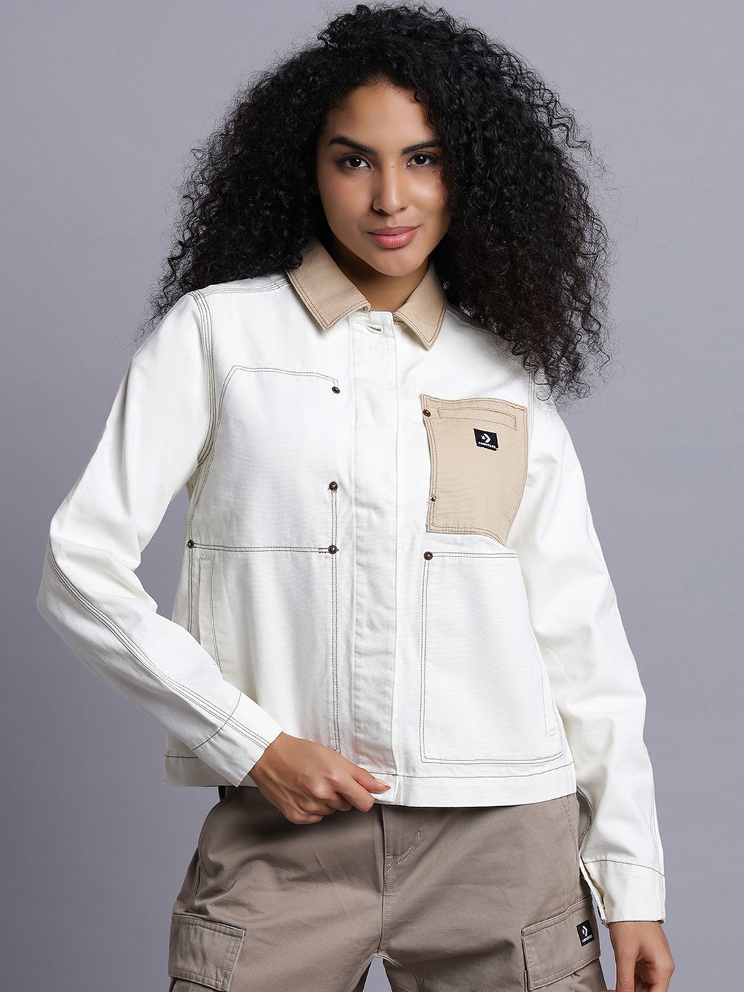 

Converse Women Canvas Work Coat, White