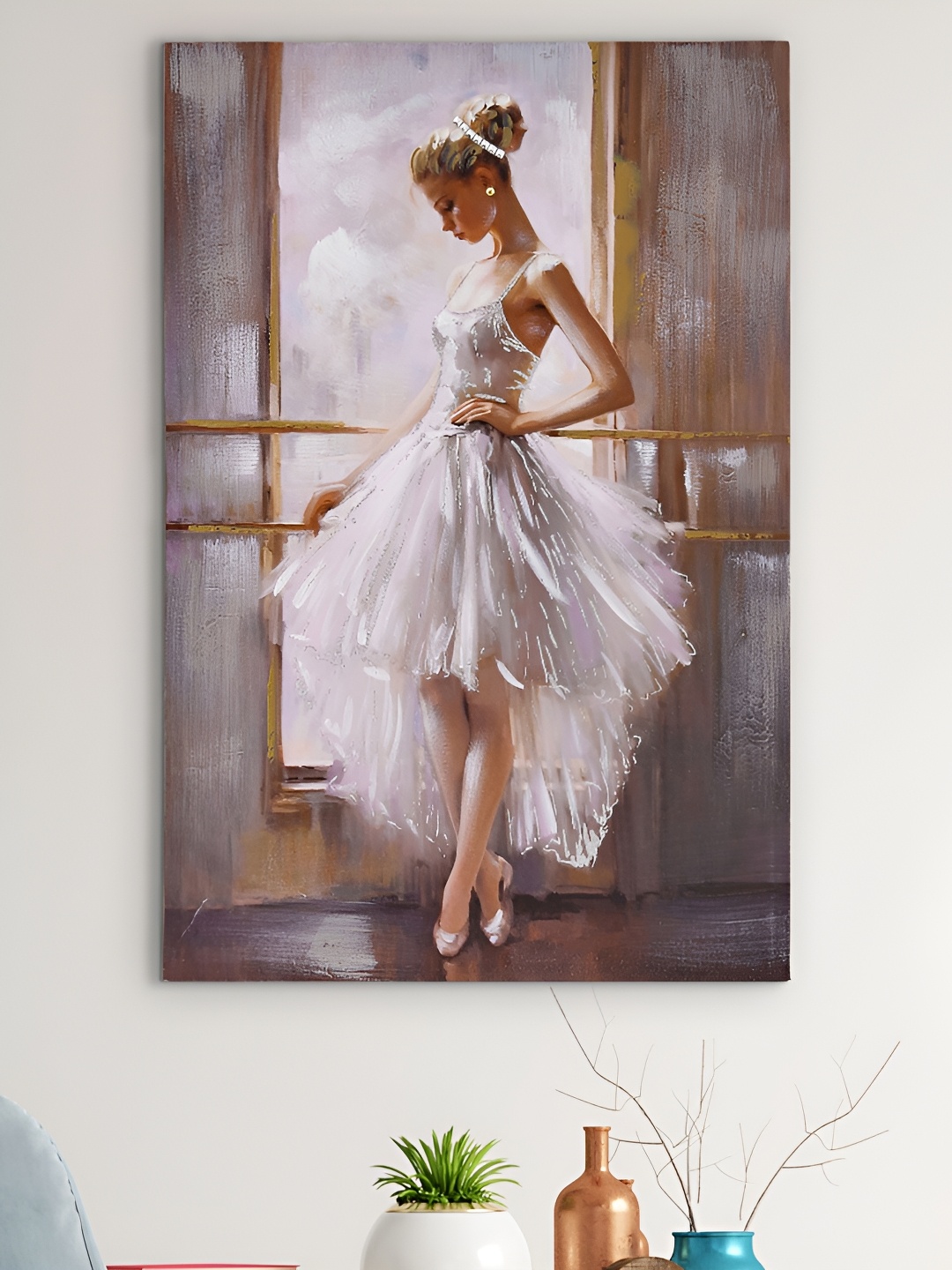 

Home Centre Artistry Ballerino White & Grey Dancing Girl Printed Canvas Wall Art