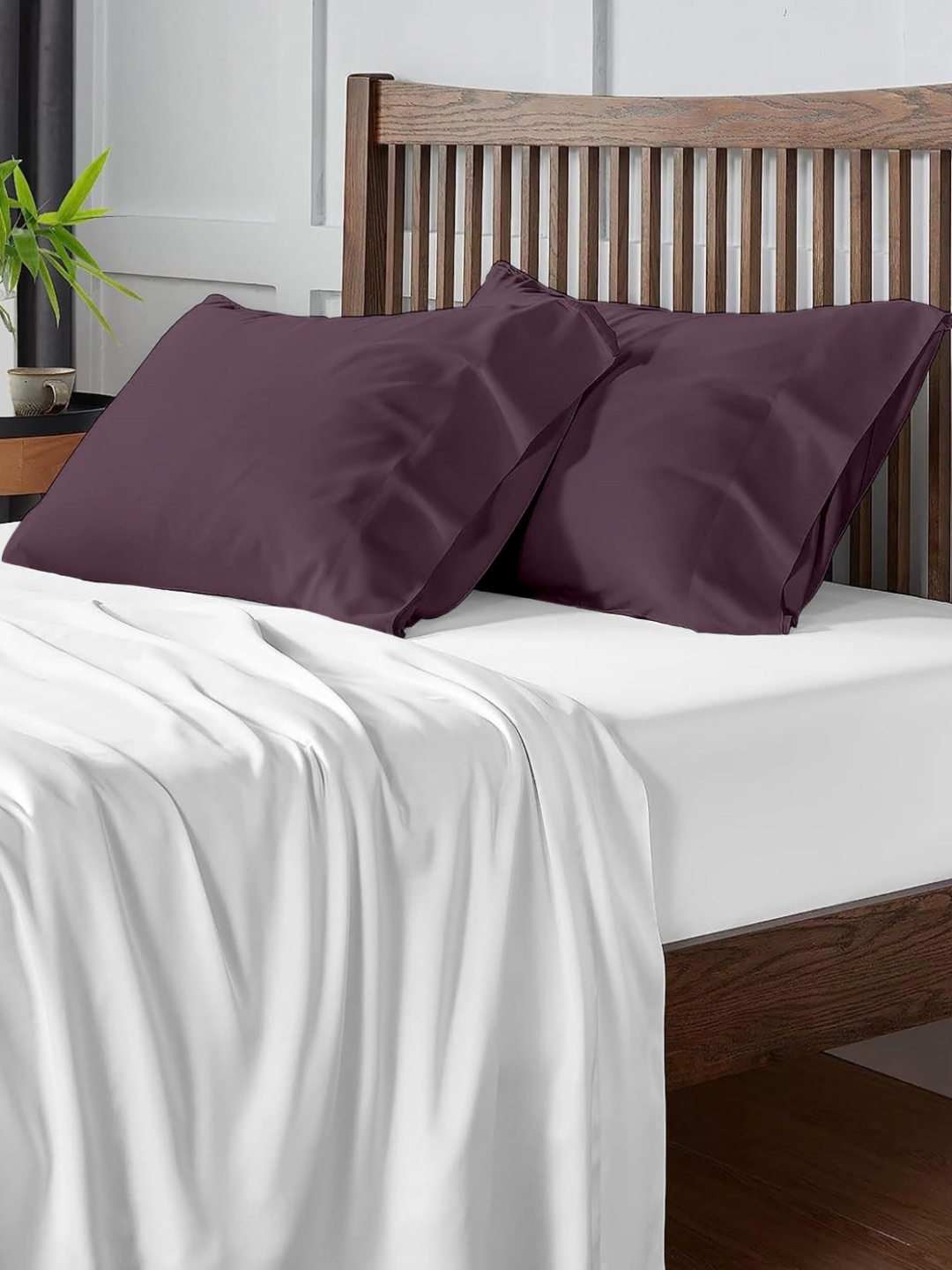 

Sleepino Violet 6 Pieces Solid Pure Cotton Rectangle Pillow Covers