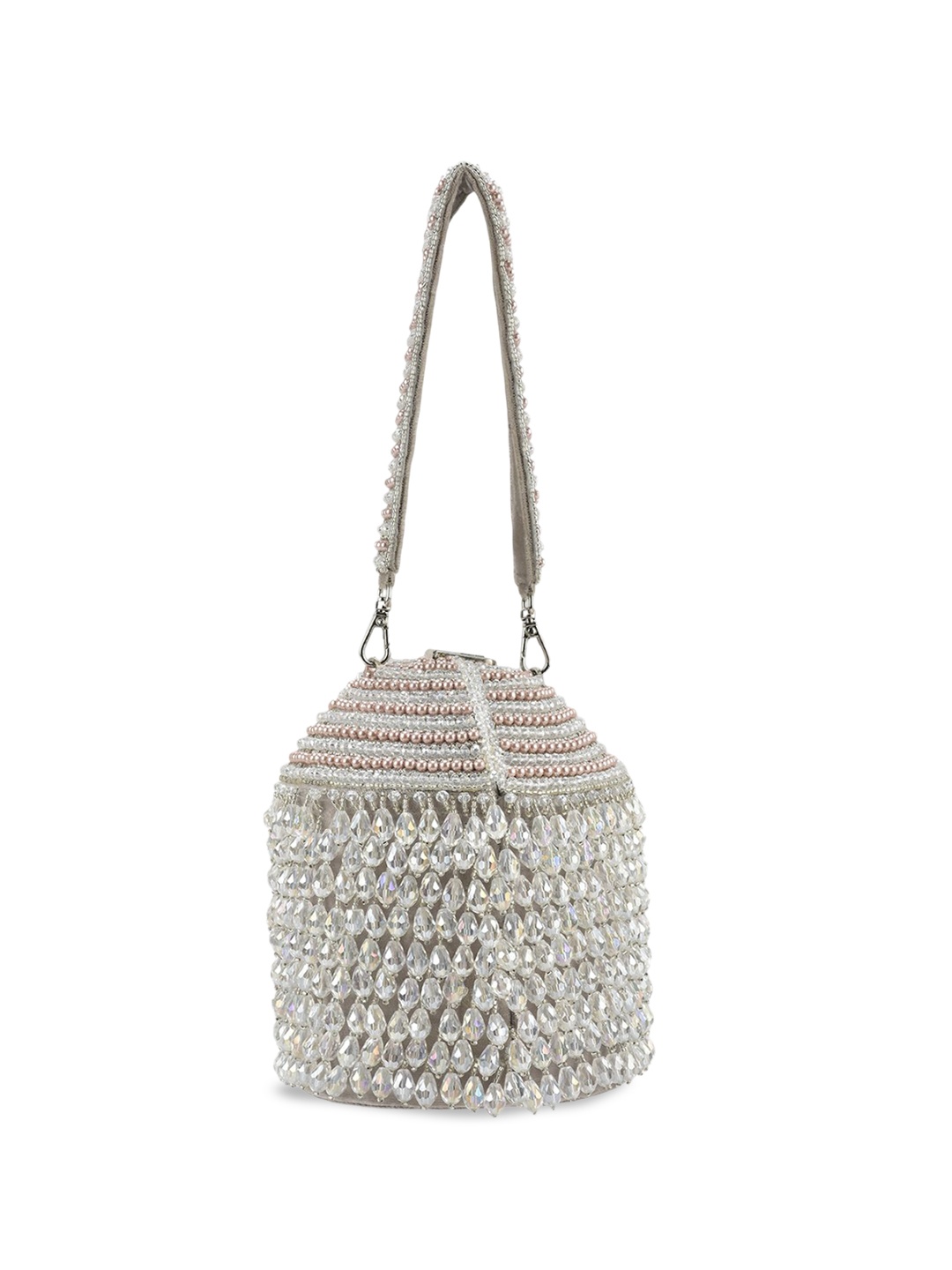

Forever Noor Suede Bucket Handheld Bag, Silver